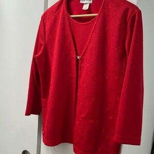 Alice Stuart ladies red top, size large